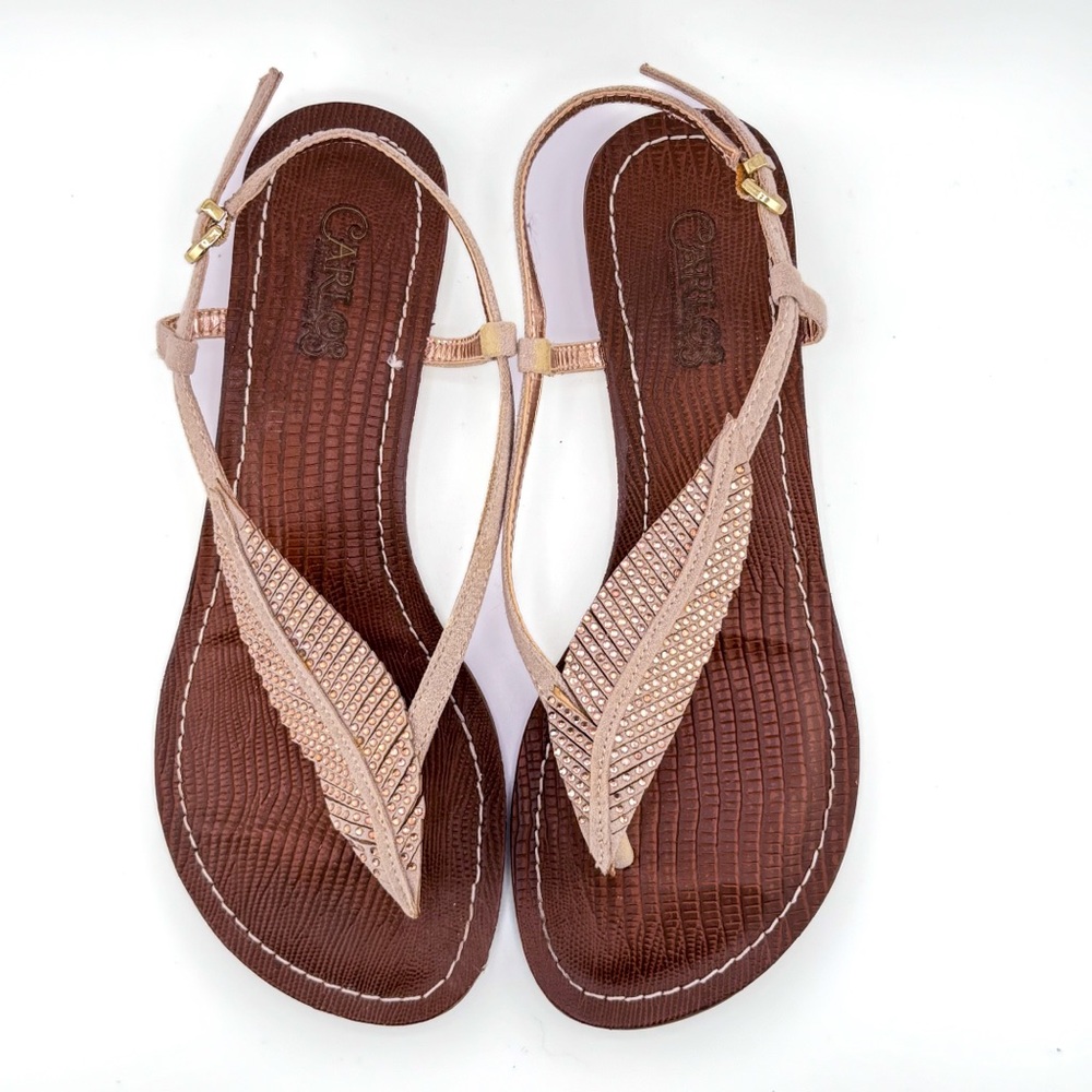 Carlos by Carlos Santana Rhinestone Feather Sandals